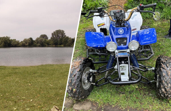 Ein Quad im Dietenbachsee: Polizei sucht jetzt nach Hinweisen.