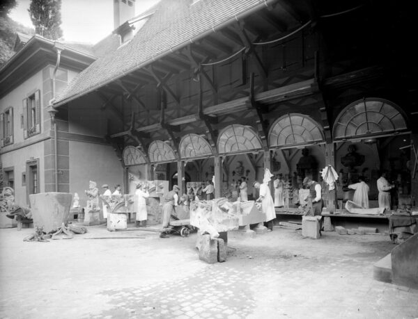 Arbeiten an der Münsterbauhütte