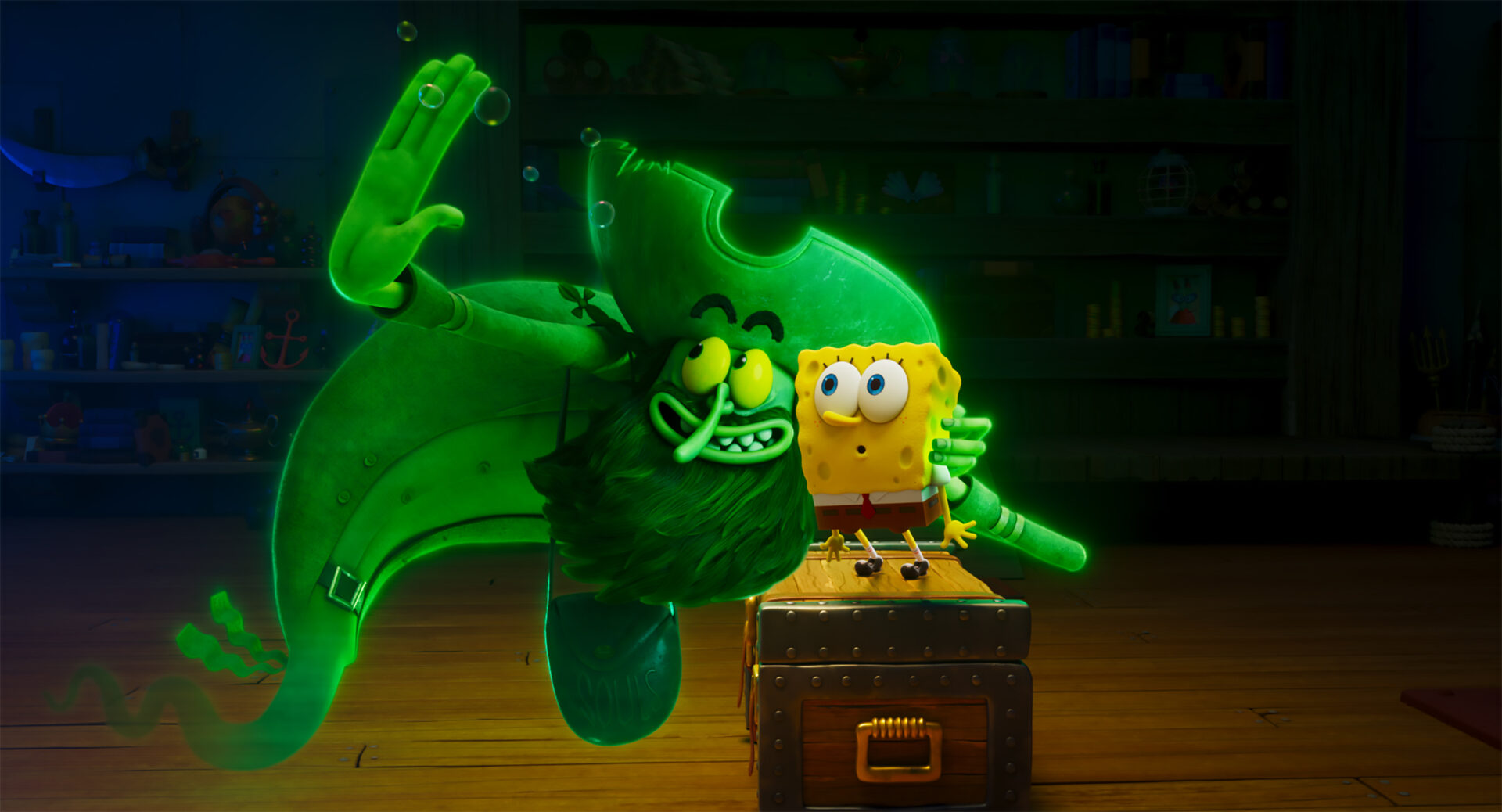 Spongebob trifft auf einen mysteriösen Geisterpiraten. Foto: Paramount Pictures