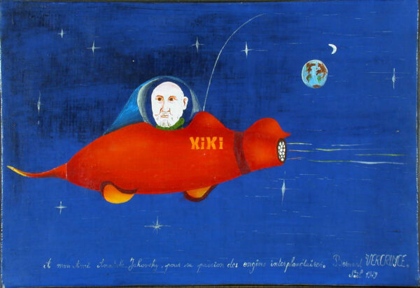 Die Ausstellung „Freundschaftsspiel“ rückt Naive Kunst und Art brut in den Fokus. Hier das „Portrait d'Anatole Jakovsky“ von Bernard Vercruyce,